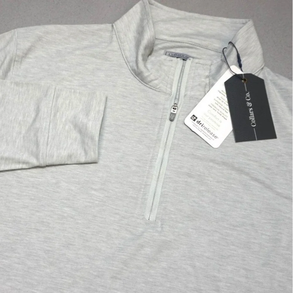 COLLARS & CO Dri Release Performance 1/4 Zip Pullover Mens Medium Gray NWT